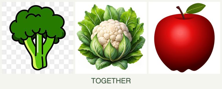 Can you plant broccoli, cauliflower and apples together?