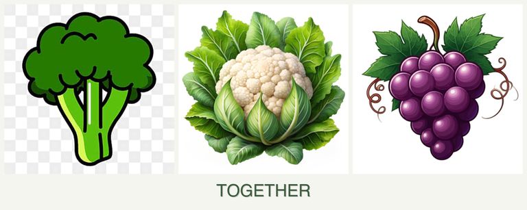 Can you plant broccoli, cauliflower and grapes together?