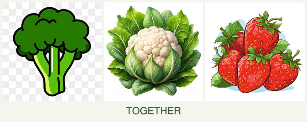 Can you plant broccoli, cauliflower and strawberries together?