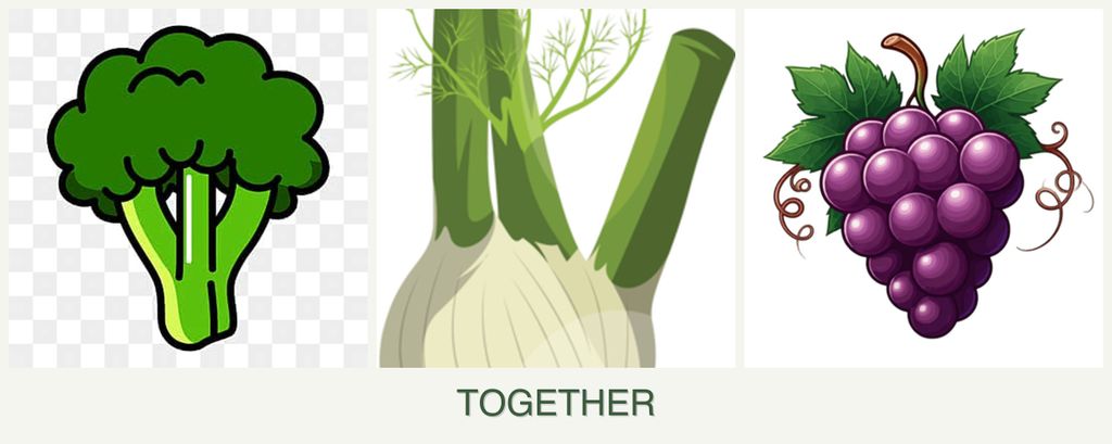 Can you plant broccoli, fennel and grapes together?