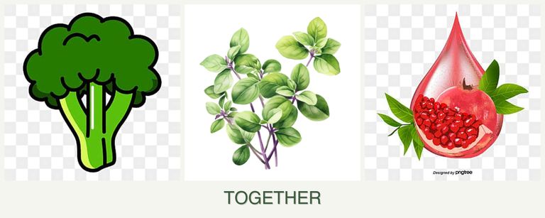 Can you plant broccoli, oregano and pomegranates together?