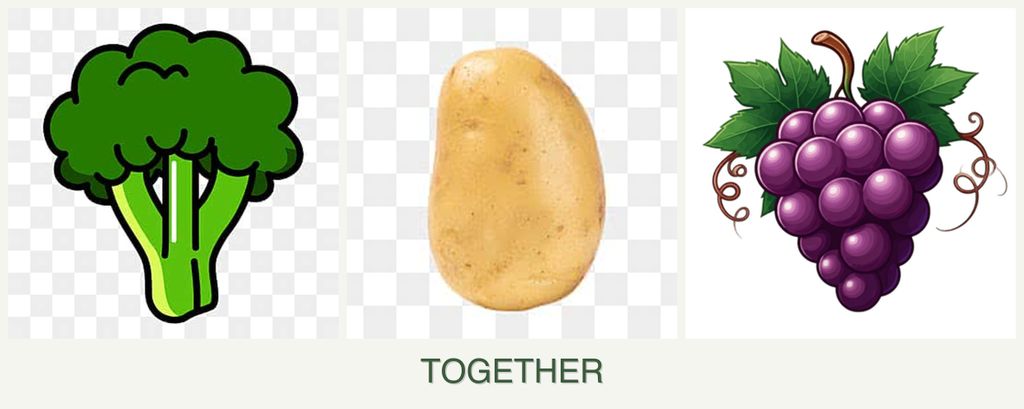 Can you plant broccoli, potatoes and grapes together?