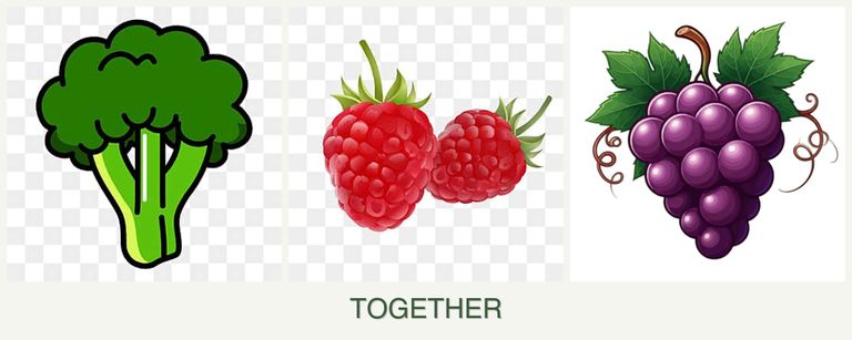 Can you plant broccoli, raspberries and grapes together?