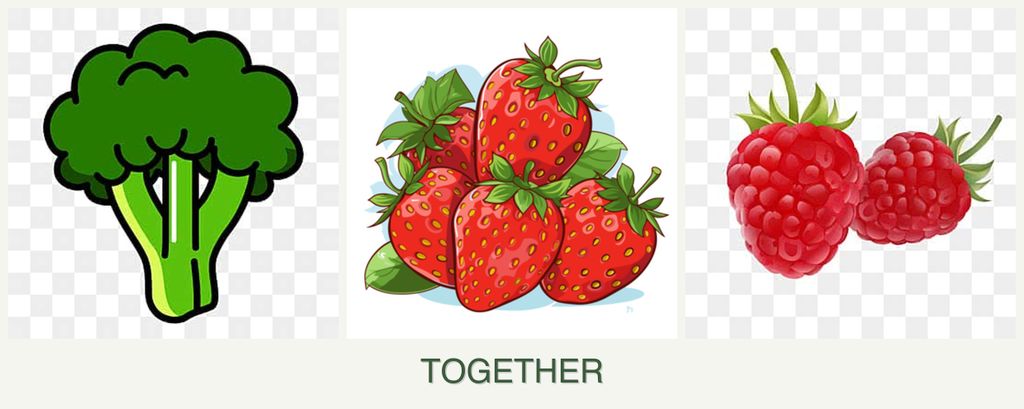 Can you plant broccoli, strawberries and raspberries together?