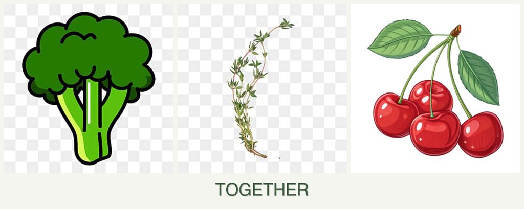 Can you plant broccoli, thyme and cherries together?