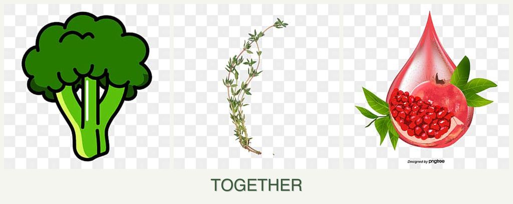 Can you plant broccoli, thyme and pomegranates together?