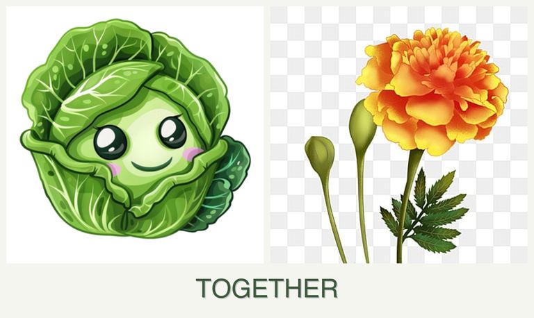 Can you plant cabbage and marigolds together?