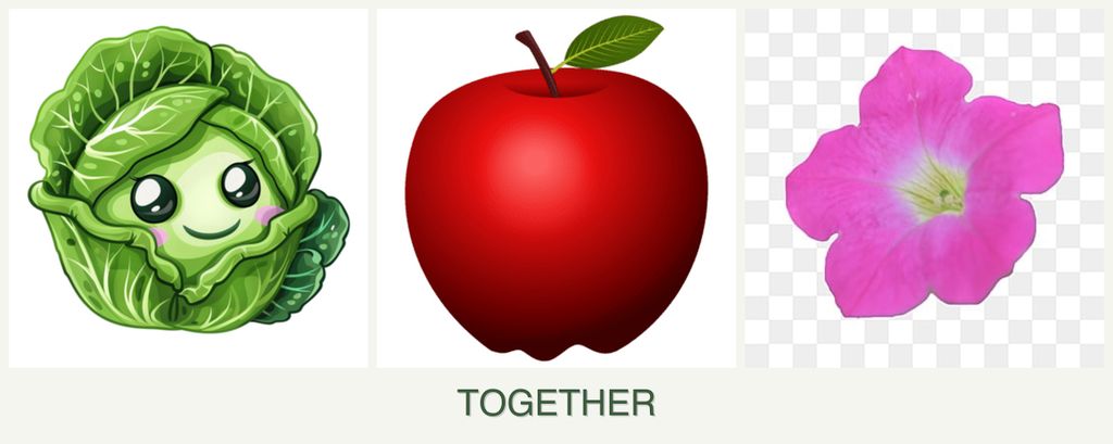 Can you plant cabbage, apples and petunias together?