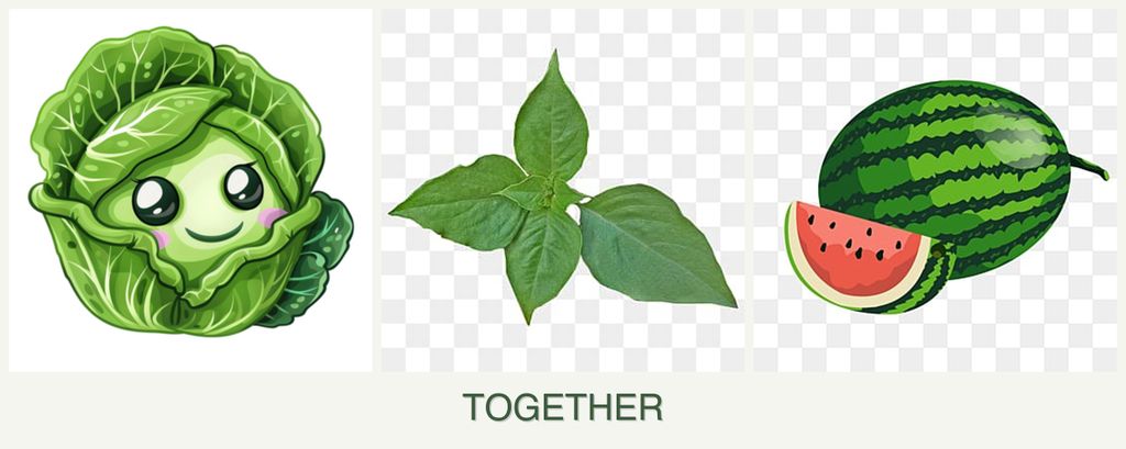 Can you plant cabbage, basil and melons together?