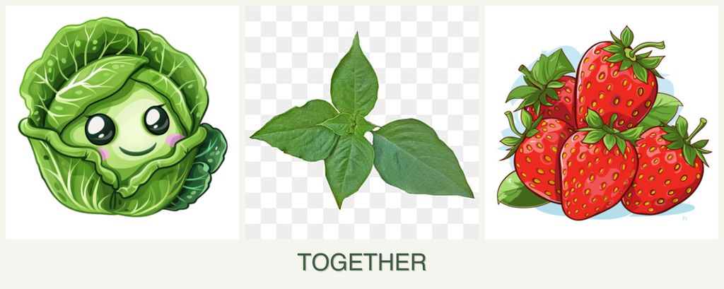 Can you plant cabbage, basil and strawberries together?