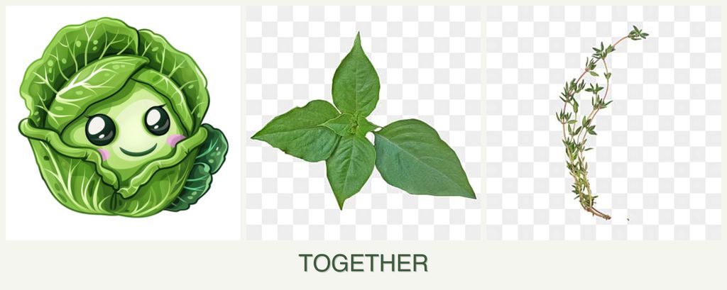Can you plant cabbage, basil and thyme together?