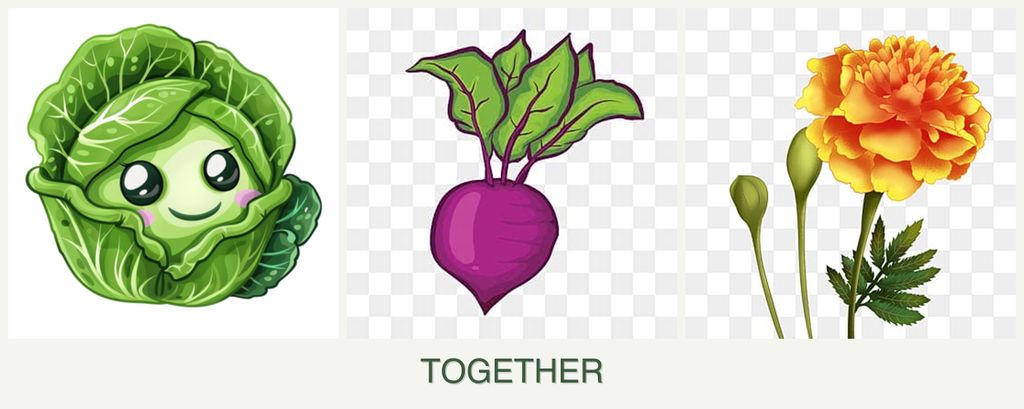 Can you plant cabbage, beets and marigolds together?