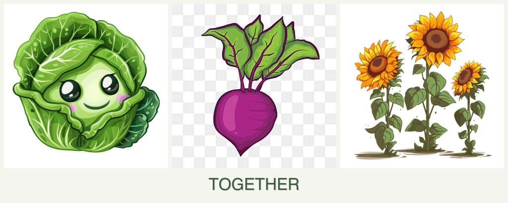 Can you plant cabbage, beets and sunflowers together?
