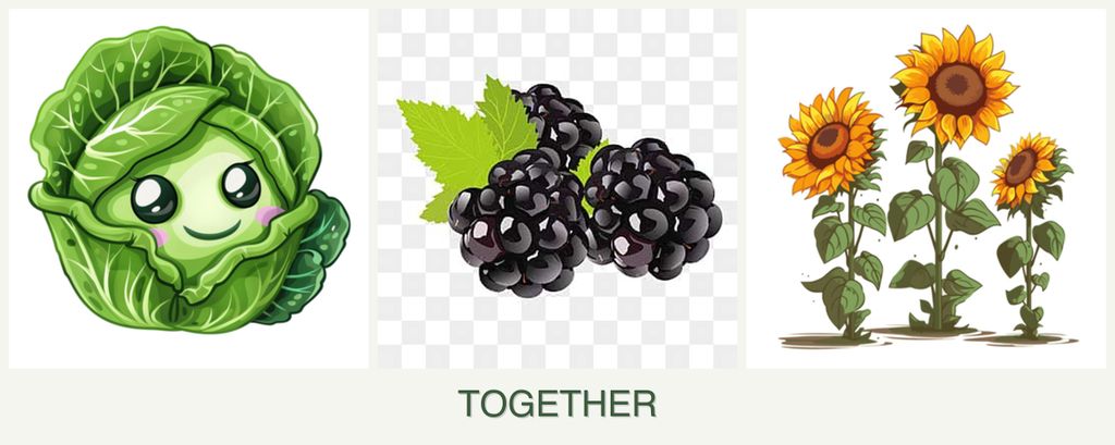 Can you plant cabbage, blackberries and sunflowers together?