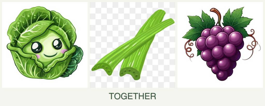 Can you plant cabbage, celery and grapes together?