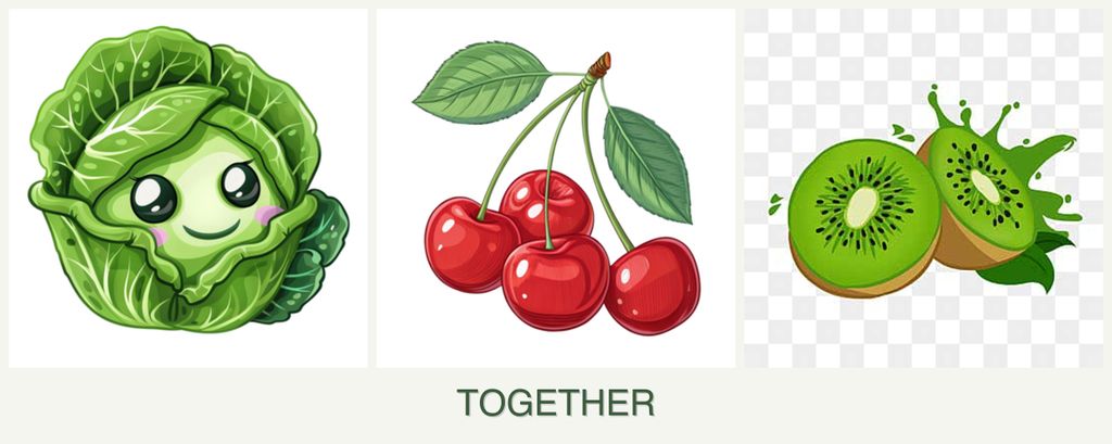 Can you plant cabbage, cherries and kiwi together?