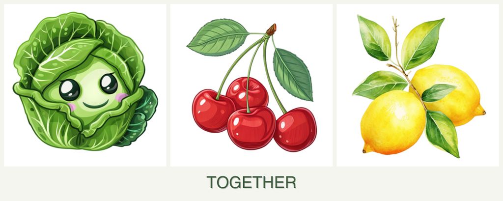 Can you plant cabbage, cherries and lemons together?