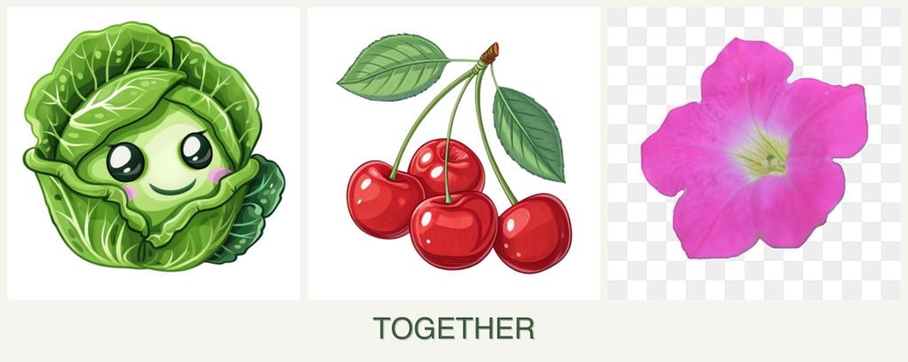 Can you plant cabbage, cherries and petunias together?