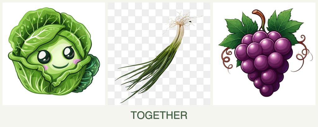 Can you plant cabbage, chives and grapes together?