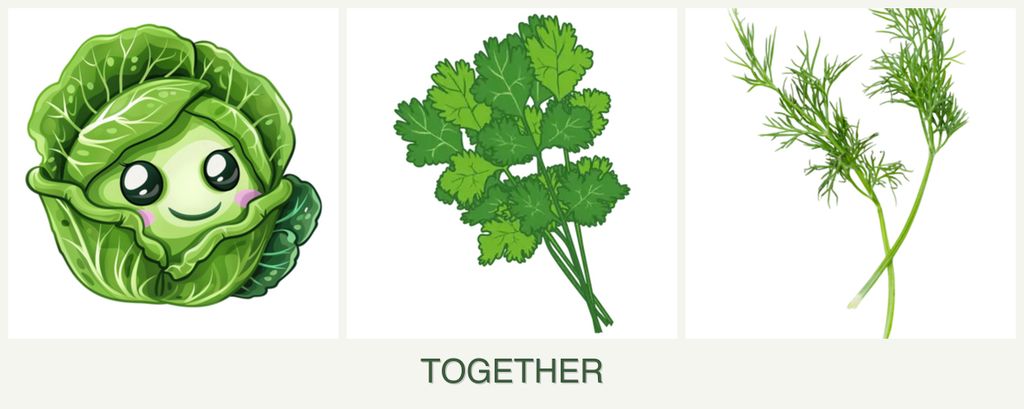Can you plant cabbage, cilantro and dill together?