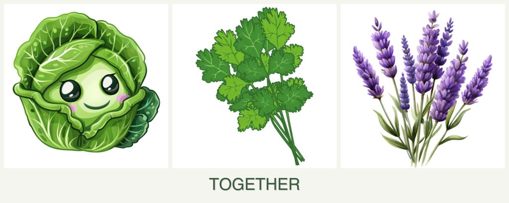 Can you plant cabbage, cilantro and lavender together?