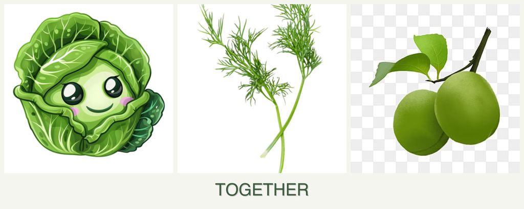 Can you plant cabbage, dill and plums together?