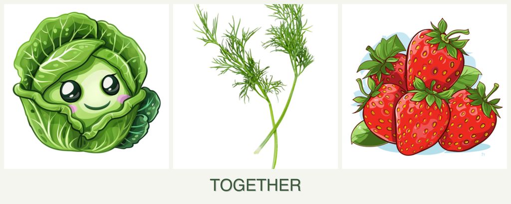 Can you plant cabbage, dill and strawberries together?