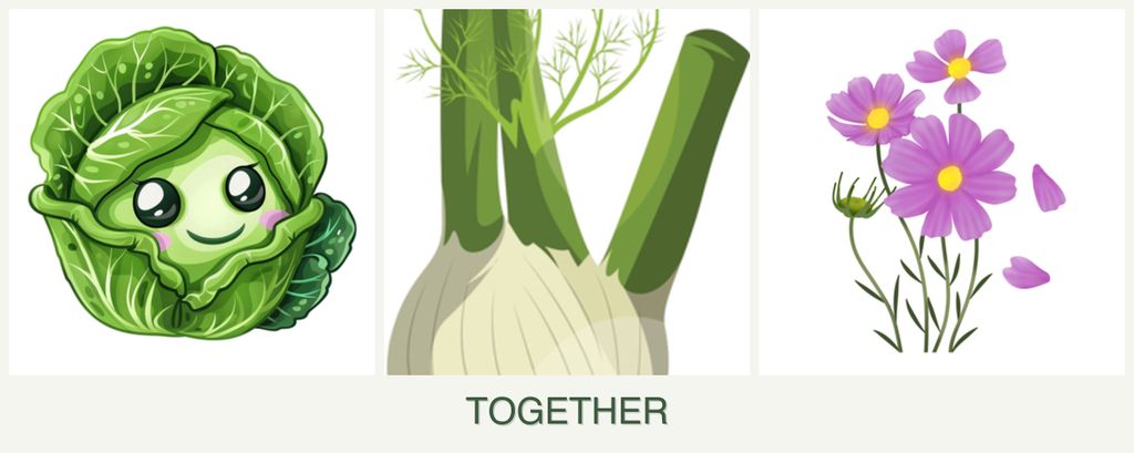 Can you plant cabbage, fennel and cosmos together?