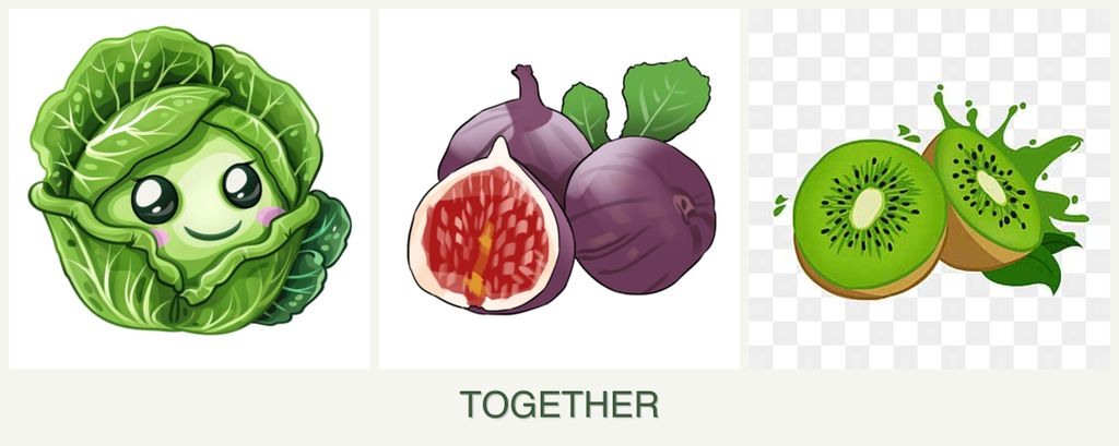Can you plant cabbage, figs and kiwi together?