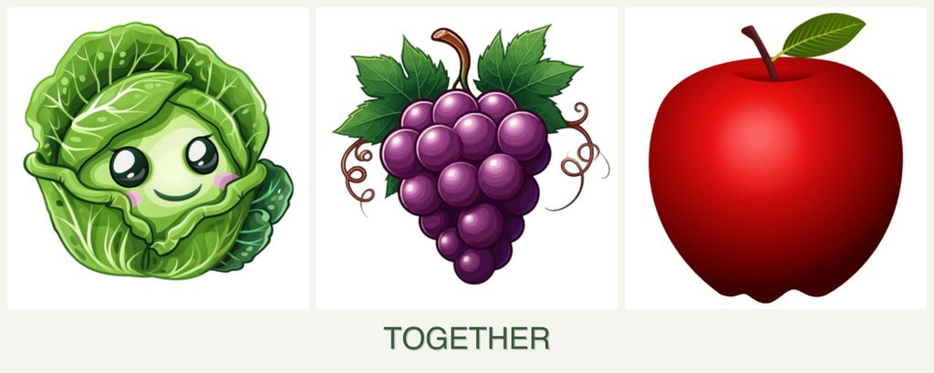 Can you plant cabbage, grapes and apples together?