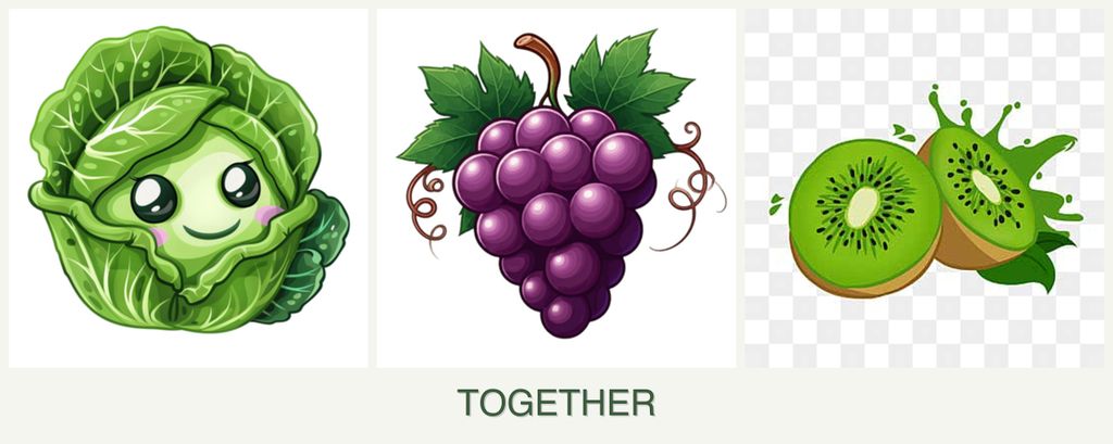 Can you plant cabbage, grapes and kiwi together?
