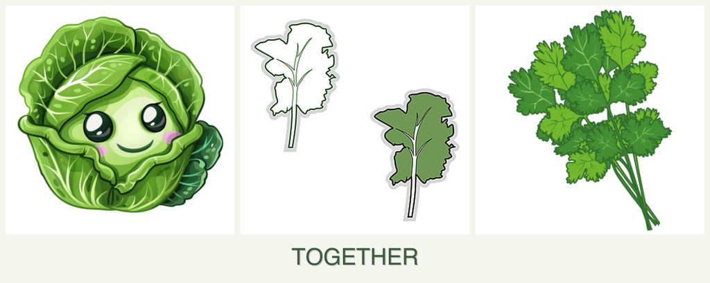 Can you plant cabbage, kale and cilantro together?
