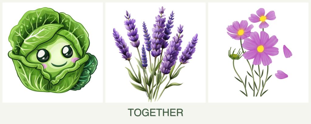 Can you plant cabbage, lavender and cosmos together?