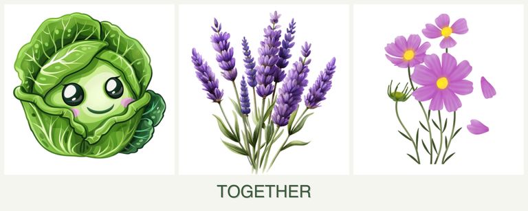 Can you plant cabbage, lavender and cosmos together?