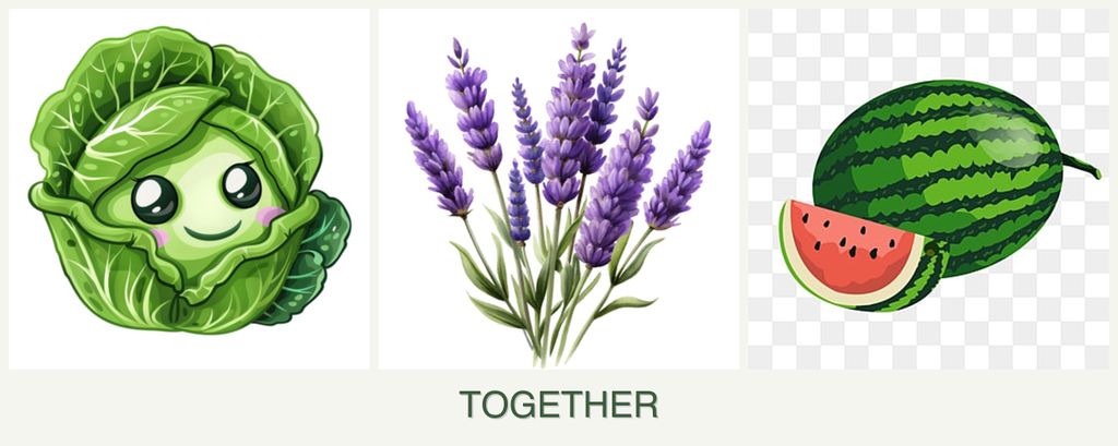 Can you plant cabbage, lavender and melons together?