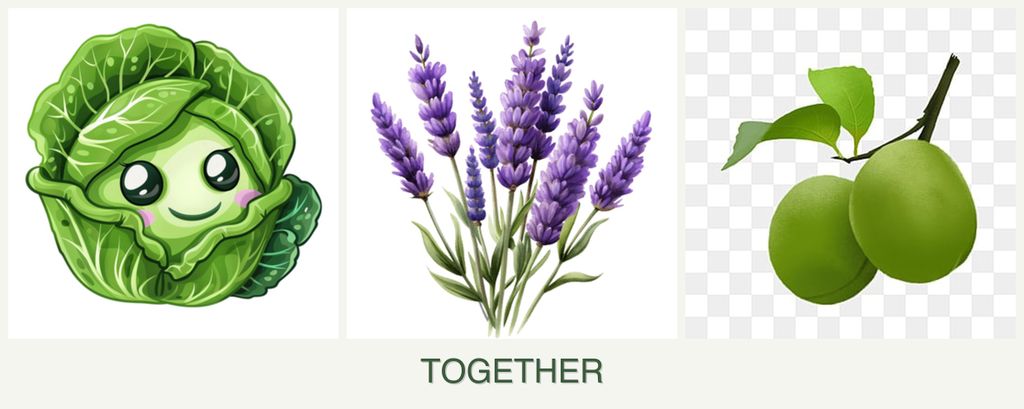Can you plant cabbage, lavender and plums together?