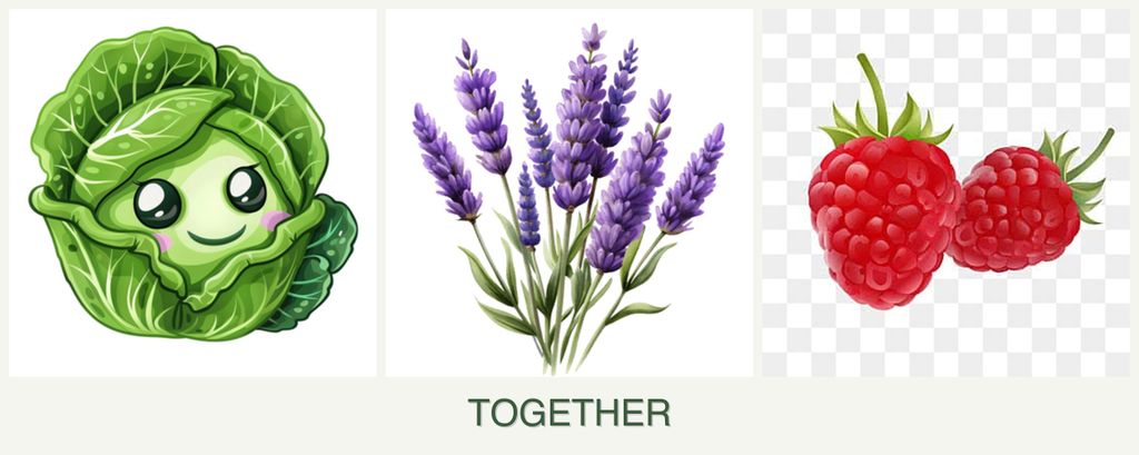 Can you plant cabbage, lavender and raspberries together?