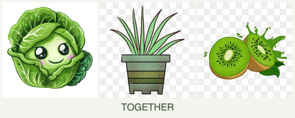 Can you plant cabbage, lemongrass and kiwi together?