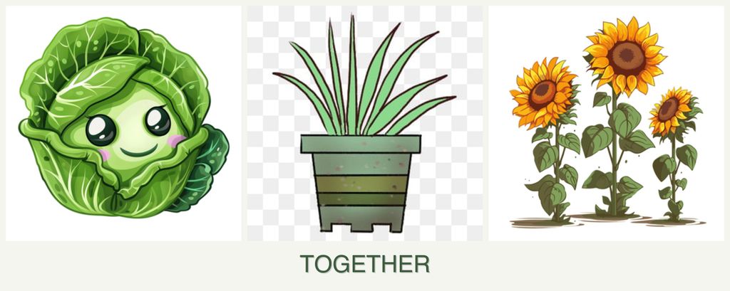 Can you plant cabbage, lemongrass and sunflowers together?