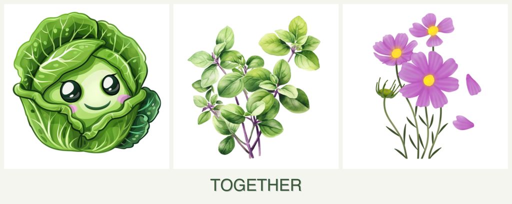 Can you plant cabbage, oregano and cosmos together?