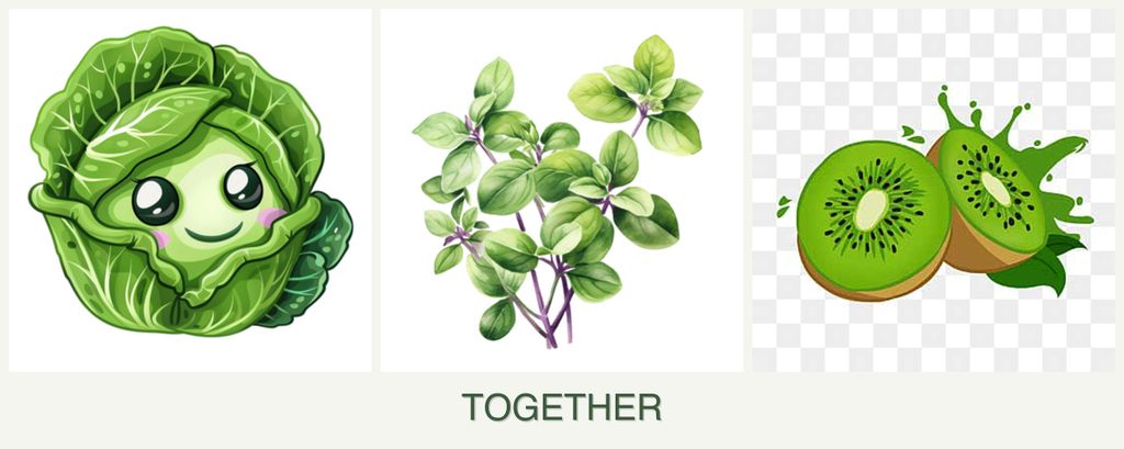 Can you plant cabbage, oregano and kiwi together?