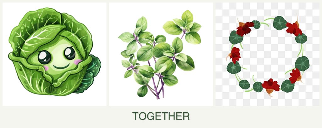 Can you plant cabbage, oregano and nasturtiums together?