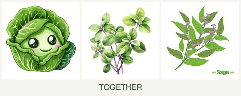 Can you plant cabbage, oregano and sage together?
