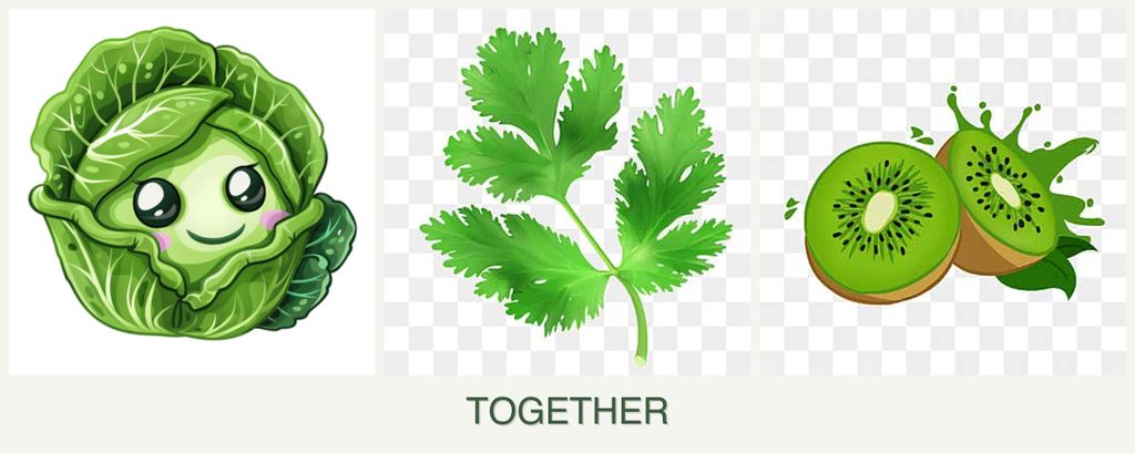 Can you plant cabbage, parsley and kiwi together?