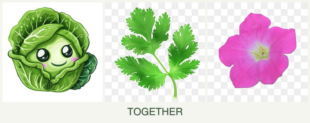 Can you plant cabbage, parsley and petunias together?
