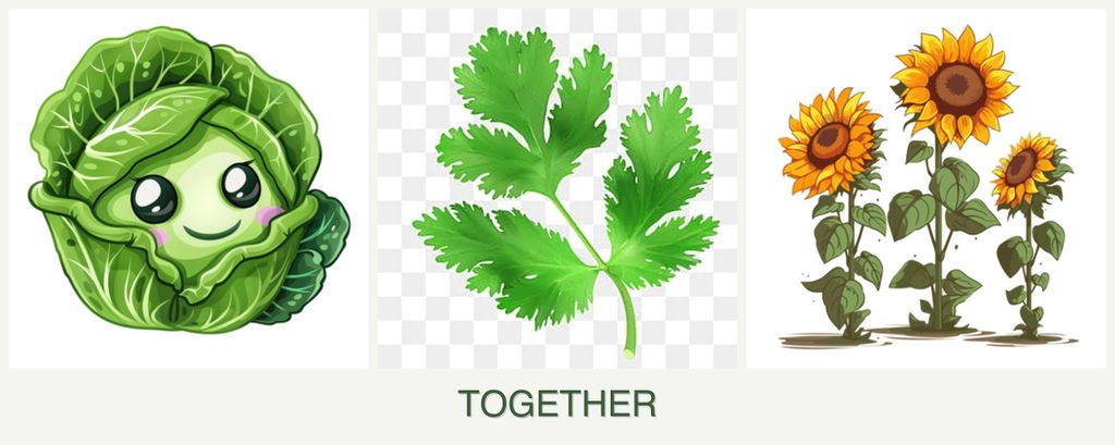 Can you plant cabbage, parsley and sunflowers together?