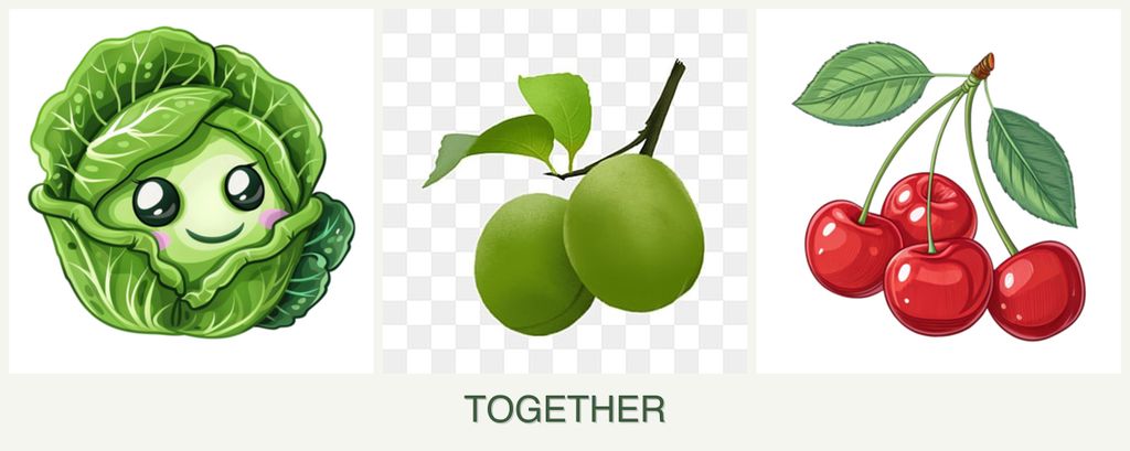 Can you plant cabbage, plums and cherries together?