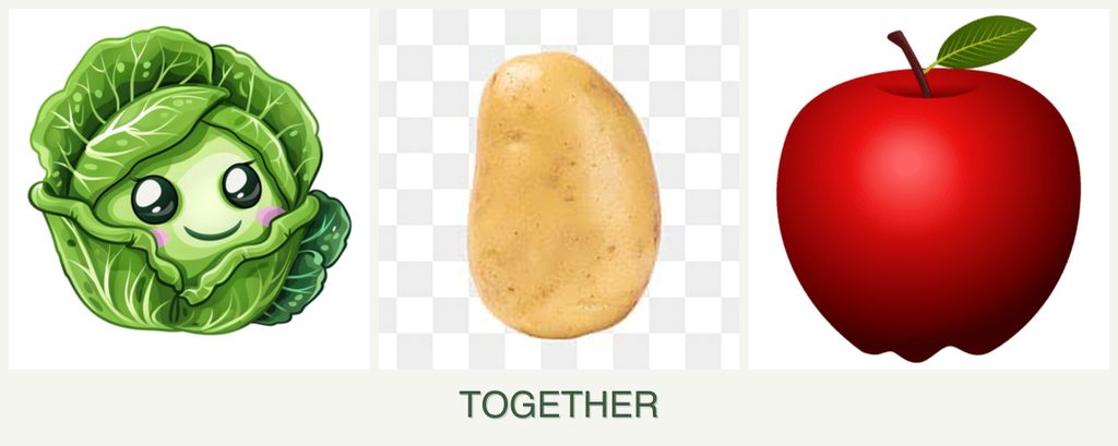 Can you plant cabbage, potatoes and apples together?