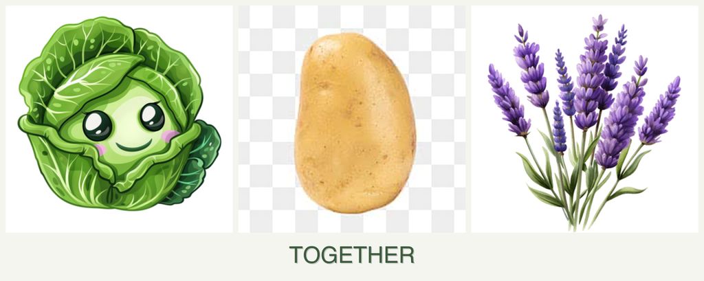Can you plant cabbage, potatoes and lavender together?