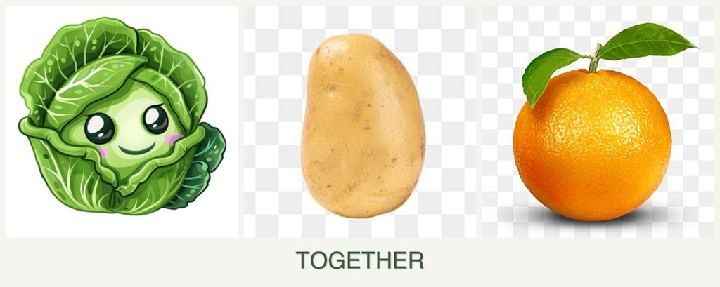 Can you plant cabbage, potatoes and oranges together?